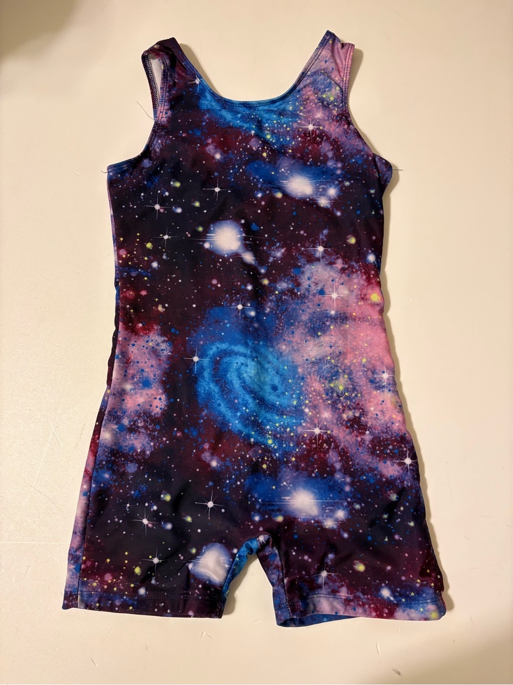 Kids Galaxy Print One-Piece gymnastics- Blue & Purple